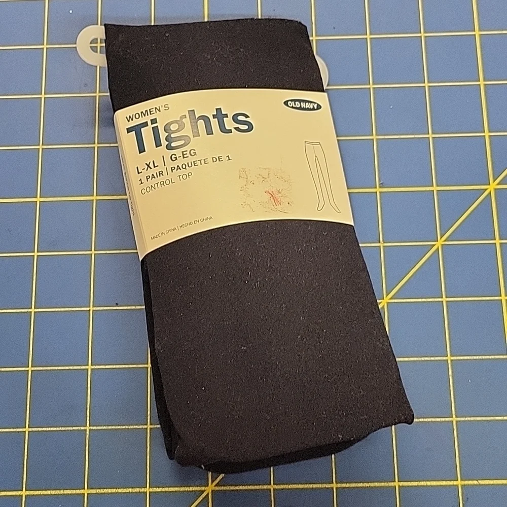 Old Navy Dark Blue L-XL Control Top Women's Tights Footed